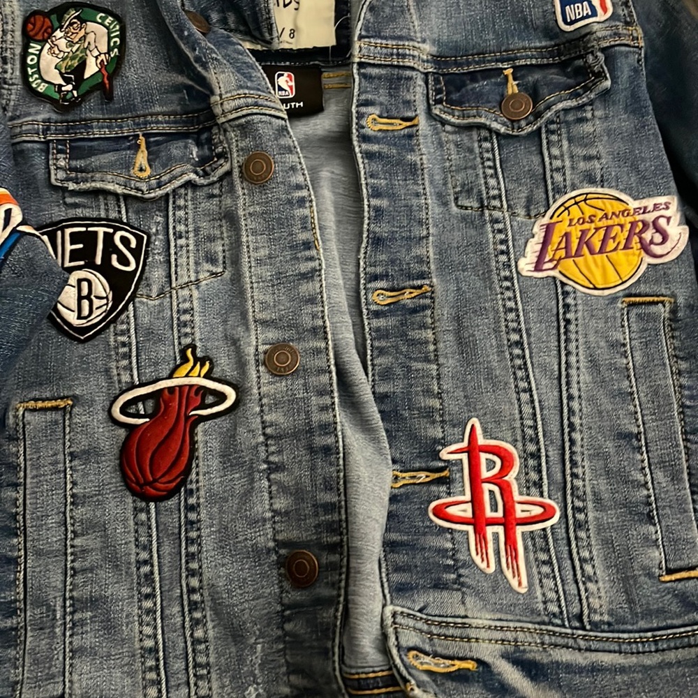 Jean Jacket with Nba team logos very clean jackets would recommend